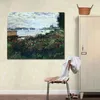 Riverbank at Argenteuil Claude Monet Painting Handmade Oil Reproduction Landscape Canvas Art High Quality