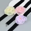 Choker Cool Retro Black Dinner Party Big Flower Lace Necklace Women Girls Velvet Sexig Neck Band Jewelry
