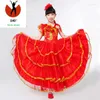 Bühnenkleidung Mädchen Flamenco-Kleid Spanischer Tanz Zigeunerrock Frau Leistung Spanien Traditionelle Stierkampfkostüme 100-150 cm DL4219