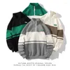 Herren Hoodies Männer Stehen Kragen Übergroßen Splice Hohe Qualität Pullover Harajuku Retro Unisex Streetwear Frühling Herbst Casual Trendyol