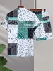 Mens Tracksuits Men Random Paisley Scarf Print Shirt Drawstring Shorts Without Tee 230715