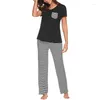 Indumenti da notte da donna Pigiama Feelycc Set top corto super morbido con pantaloni lunghi Pjs Set morbido per donna 2 pezzi Lounge S-XXL