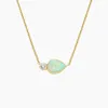 Kedjor S925 Sterling Silver Jewelry Willa Opal och Diamond Pendant Necklace