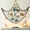 Decorative Objects Figurines Mediterranean Sea Style Arts And Crafts Big Hemp Rope Fishing Net Shell Originality Wall Pendant Hangings Home DIY Decor 230715