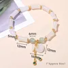 Naturel Blanc Jade Bambou Forme Sac Chanceux Chaîne Bracelet Femmes Style Chinois Fu Caractère Gland Pendentif Brin Bracelets Cadeau