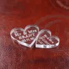 Favor 50 pçs Coração de cristal personalizado MR MRS Love Heart Lembranças de casamento Decoração de mesa Centros de mesa Favores e Gi225Q