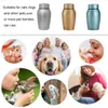 Rostfritt stål Pet Memorial Urns för hund- och kattaska Premium Hjärtgraverad Keepsakeminneslåda Katter Creamtion Urn för stora medelstora hundar