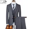 Мужские костюмы Blazers 8xl куртка брюки Жилет свадебный костюм мужчины одеваются корейские слабы бизнес 3 2 штуки установлены формальный смокинг 230715