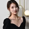 Choker Clavicle Chain Necklace Two-wear Heart-to-heart Female Opening And Closing Four-leaf Clover Folding Pendant Jewelry Gift