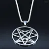 Pendant Necklaces Nine Angles Satanic Hidden Necklace For Men/Women Stainless Steel Satanism Cross Kolye Jewelry Joyas N3122S06