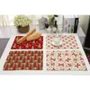 Tafelloper Gewei Kerstboom Placemat Katoen Linnen Servies Isolatie Pad Eetmat Onderzetters Keuken Accessoires Dropship