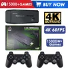 Portable Game Players M8 Video Game Console TV For PS1/FC/GBA 64G 2.4G Double Wireless Controllers Built-in 15000 Game Stick 4K HD 230715