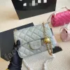 Bolsa feminina canal bolsa de ombro moda rosa bolsas sacolas bolsa de corrente bolsa de embreagem designer verificação clássica bolsa de linha letras duplas bolsa de canal de bola sólida