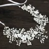 Pinces à cheveux faites à la main Vintage couleur argent cristal perle bandeau de mariée accessoires coiffures de mariage vigne bijoux ornements