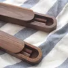 Chopsticks Wooden Life Minimalist Chop Sticks Black Walnut Solid Wood Set With Box Case Portable Outdoor Travel Elegant Gift