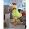 2019 Hoge kwaliteit Grote Trotse gele kip Fancy Dress Cartoon Volwassen Dier Mascotte Kostuum 310L