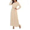 Robes décontractées All-Match Long Dress Robe Sleeve Loose Inner For Women