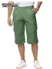 Men's Pants TACVASEN Cotton Below Knee Length 3 4 Long Shorts Tactical Multi Pocket Summer Twill Work Cargo Man 230715