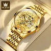 High-quality automatic mechanical Designer watches steel large dial 40mm luminous men watch solid buckle gold watch men and women Hollow out watches with box 9920