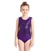 Stage Wear Girls Sleeveless Ballet Gymnastics Leotards Elastic Soft Tight Romper Dancewear Diamond Decor Costume