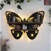 Ashtrays Butterfly Wooden Luna Moth Lamp Crystal Shelf Wooden Luna Moth Lamp Crystal Shelf Home Wall Art Decorations Storage Rack x0627
