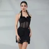 Sahne Giyim Latin Dans Kostümü Kadın Samba Dans Performans Kıyafet Yatağı Sırtsız Bodysuit Tassel Etek Chacha Uygulama DL10080