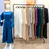 Etnische Kleding Ramadan Eid Satijn Abaya Dubai Moslim Mode Hijab Jurk Turkije Lange Jurken Islamitische Effen Abaya Voor Vrouwen Kaftan Gewaad