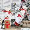 2024 Décorations de Noël Père Noël Bouteille de vin Couvre Bonhomme de neige Champagne Cadeaux Sacs Paillettes Noël Maison Dîner Table Décors