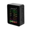 I 1 multifunktionell luftkvalitetsdetektor PM2.5 PM10 HCHO TVOC CO CO2 Formaldehyd Monitor LCD Display Home Tester