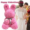 Lapin Simulation Rose Lapin Forme Animale Rose Saint Valentin Fleur Décoration Artificielle Anniversaire De Mariage Décoration Cadeau T20090281C