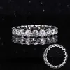 Band Rings Starsgem Pure Soild Gold 18K 14K 10K S925 Diamond Tennis Eternity Moissanite Jewelry Band Gold Wedding Ring