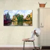 Claude Monet Toile Art Zaandam Canal À La Main Peinture À L'huile Impressionniste Oeuvre Décor À La Maison Moderne