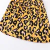 Girl Dresses Jumping Meters 2-7T Summer Leopard Princess Girls Short Sleeve Children's Clothing Birthday Gift Toddler Kids Frocks