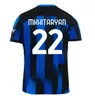 2023 2024 Maglie da calcio Lautaro Barella Inters Dzeko Correa in trasferta Third Milans Uniforms Tops Vidal 23 24 Shirt da calcio Kit per bambini