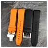 Pulseiras de relógio 21mm 22mm Pulseira de borracha para Tissot Sea star T120 Curva à prova d'água para mergulho Silicone Band T120417A Men strap Butterfly Buckle 230715