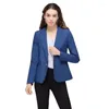 Pantalon deux pièces pour femmes élégant bleu femmes costume 2 pièces ensemble affaires formel Slim Fit bureau dame porter des costumes veste avec noir