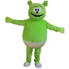 Personnalisé professionnel Belle Gummy Bear Mascot Costume Cartoon ours vert Caractère Vêtements De Noël Halloween Party Fantaisie Dress306S