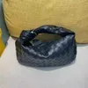 Mini borse Abottegas Jodie Vneta Borsa a tracolla classica Tote a fondo tondo Borsa in tessuto a catena Borse a maglia Baguette Cerniera all'uncinetto Borsa a mano morbida con patta Borsa a mano da donna