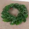 Decorative Flowers Magnolia Leaf Wreath Home Window Simulation Green