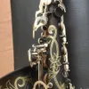 Professional X6 Alto Saxophone EB Tone mässing Nickelpläterad svart kropp en till ett graverat mönster jazzinstrument med tillbehör alt sax