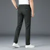 Calças Masculinas Roupas de Marca Primavera Verão Calças de Terno Reto Homens Negócios Moda Vermelho Preto Azul Cor Sólida Calças Formais Tamanho Grande 40 230715