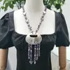 Подвесные ожерелья Lii ji Purple Color Tassels Ожерелье 66 см аметисты