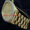 Orologi di lusso di alta qualità Orologio da polso in oro giallo 18k quadrante con diamanti lunetta 18038 orologio da uomo meccanico automatico orologio da uomo 180g