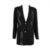 Damesjassen Topkwaliteit Dames Black Lace Celebrity Slim Fashion Jacket met lange mouwen