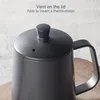 1 bouilloire à café en acier inoxydable 304 avec couvercle, outil de fabrication de café, 350 ml/12 oz, 600 ml/20 oz petit col de cygne pour bouilloire à café