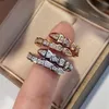 Дизайнерские женские веревочные кольцо с бриллиантами модные кольца для женщин Классические ювелирные украшения золото, покрытые розовой свадьбой оптом