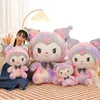 Brinquedos de pelúcia Kawaii fofos Kuromi de pelúcia bonecas de anime presentes de aniversário decoração de quarto para casa