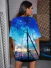 Женские футболки для счастья сливовая ночная рубашка женские футболки Starry 3d летние электрические полюс