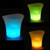 Seaux à glace et glacières Multicolore 5L Étanche En Plastique Seau À LED Barres De Couleur Discothèques Allumer Champagne Bière Nuit Fête3346