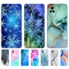 For ViVo V21 Case V21e 4G Back Phone Cover VIVO VivoV21 5G Silicon Coque Marble Snow Flake Winter Christmas